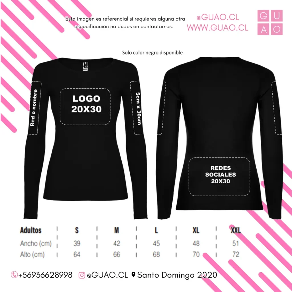 Polera manga larga elasticada mujer